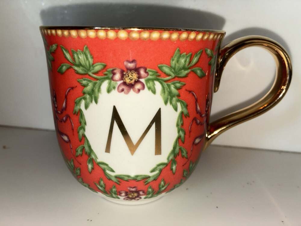 Lou Rota for Anthropologie Nature Table Monogram Coffee Mug Initial M